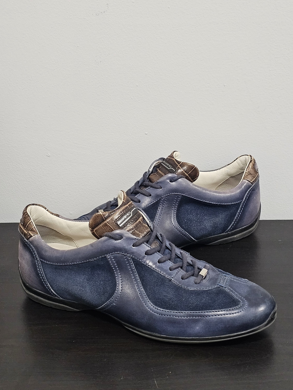 Santoni x Mercedes AMG SLS Sneakers Blue Suede & Leather | US 8.5 UK 7.5 EU 41.5